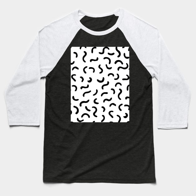 Fancy line black and white pattern Baseball T-Shirt by Word and Saying